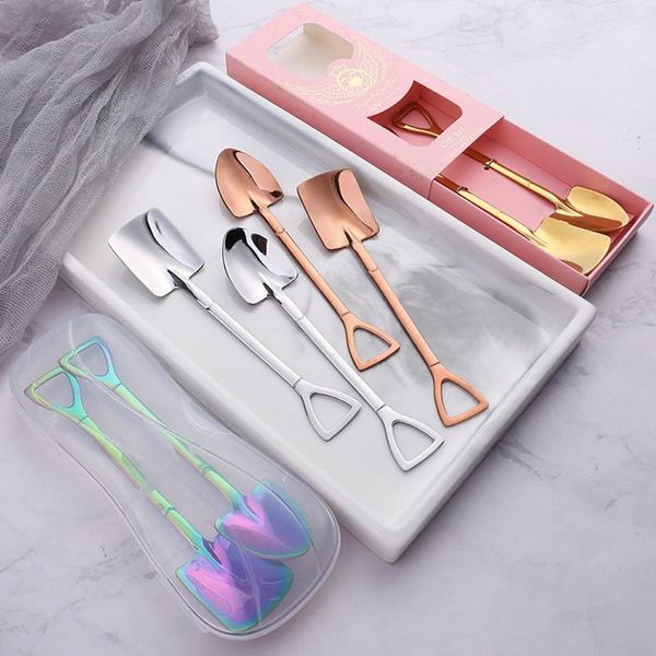 

spoons stainless steel spoon dessert ice cream creative coffee set eating tools
