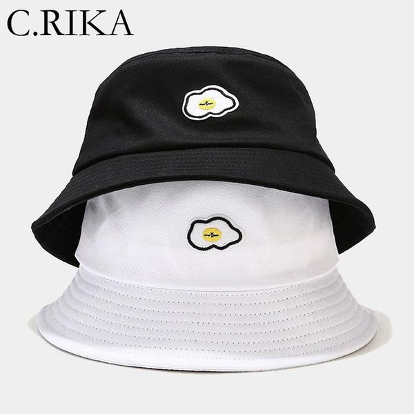 

summer bucket hat women men fashion egg embroidery fisherman bob outdoor travel sun fishing cap girls panama wide brim hats, Blue;gray