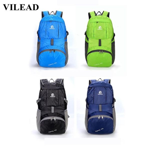 

vilead 35l waterproof nylon camping hiking backpack portable folding sports bag breathable men women outdoor travel bags