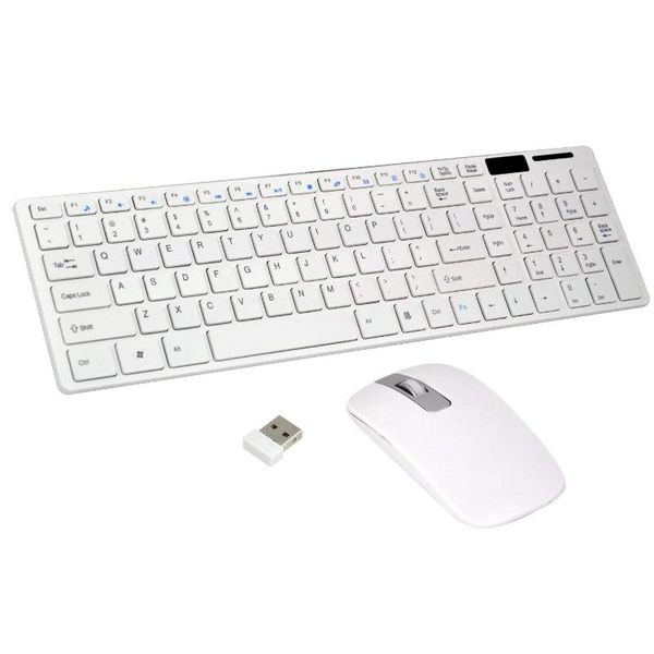 

keyboard mouse combos wireless slim white + optical set for pc and laptop