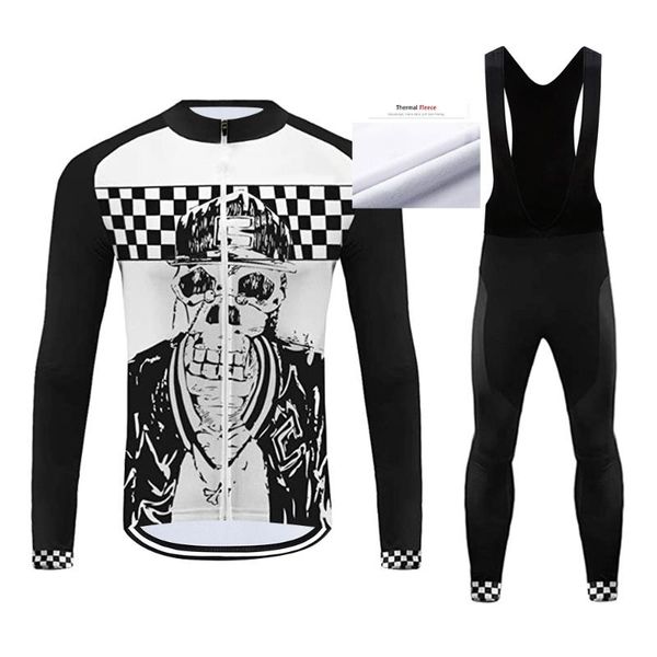 

men's warm winter team cycling jersey polyester shirt suit riding bike breathable male long sleeve set pants anti-wrinkle abiti racing, Black;blue