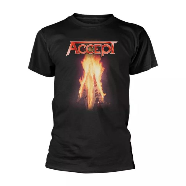 

accept flying v official t-shirt men unisex, White;black