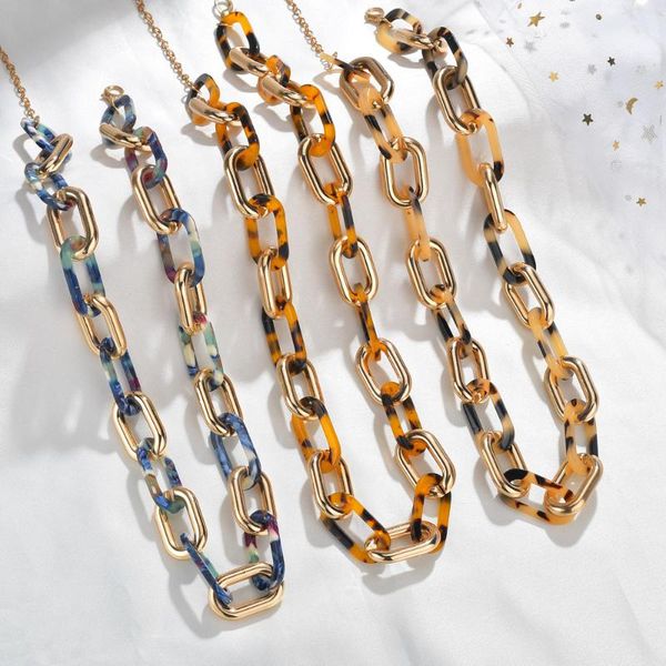 

chokers lacteo 3 style 2021 fashion trendy y2k candy resin acrylic cross chain choker necklace jewelry for women accessories gifts, Golden;silver