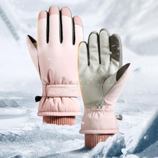 

ski gloves 1 pair windproof polyester non-slip waterproof thicken skiing