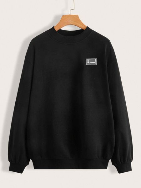 

women patched round neck sweatshirt z5yn#, White;black