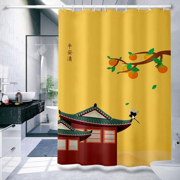

shower curtains frosted art curtain aesthetic anti-mildew separate thicken rideau de douche bathroom decoration de50yl