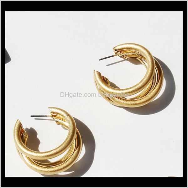 

& hie drop delivery 2021 jewelry muiltilayer placer hoop earrings classic for women fashion of sp6bs, Golden;silver