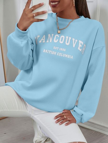 

drop shoulder letter graphic sweatshirt 77bb#, White;black