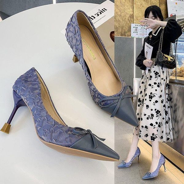 

dress shoes women's design of high heels summer 2021 spring fashion with skirt evening wind gentle stiletto, Black