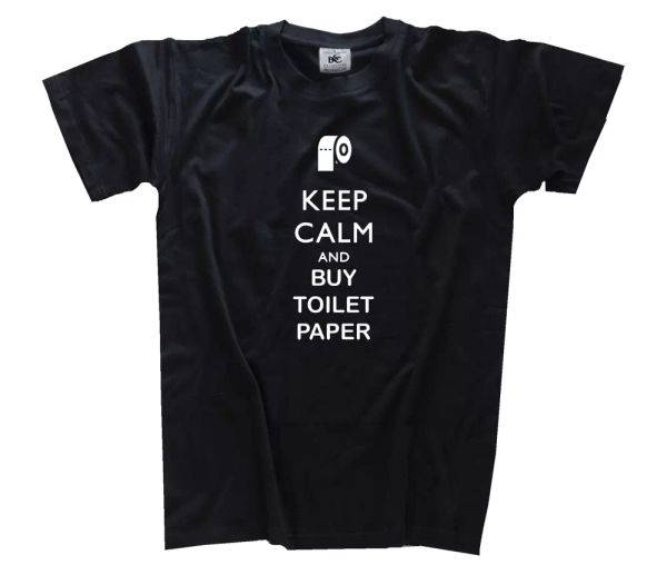

keep calm and buy servizi igienici carta detto divertenti t-shirt s-3xl, White;black