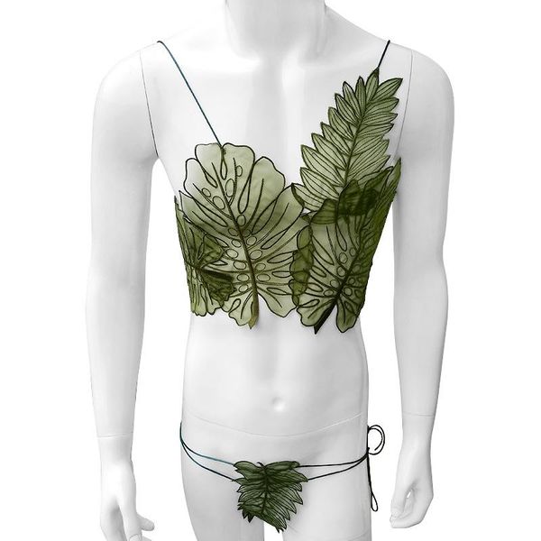 

bras sets gay sissy crossdresser lingerie set embroidery mens clothing bra with thong briefs lace-up exotic underwear, Red;black