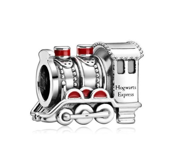 

fit pandora charm bracelet european silver charms locomotive enamel beads express train diy snake chain for women bangle necklace jewelry, Black