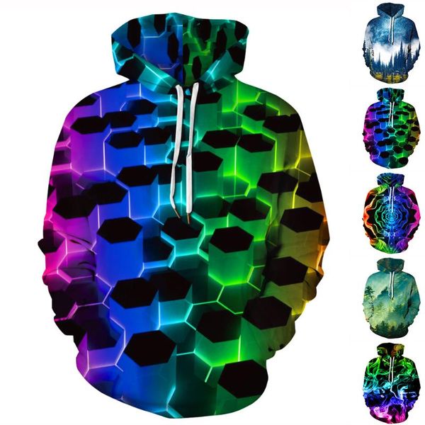 

men's hoodies & sweatshirts fashioi streetwear mens pullover hoodie hooded sweatshirt 3d vortex printed casual fashion hoody jumper hip, Black