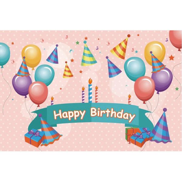 

party decoration happy birthday backdrop cartoon balloon hat pography background decor banner po booth studio props