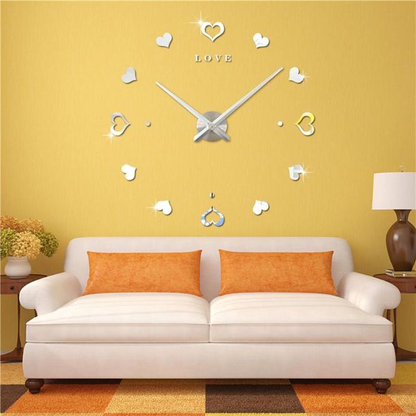 Настенные часы современный дизайн тип часов, украшение дома, Большое зеркало 9 мм листы декоративные цифровые часы уникальный подарок
