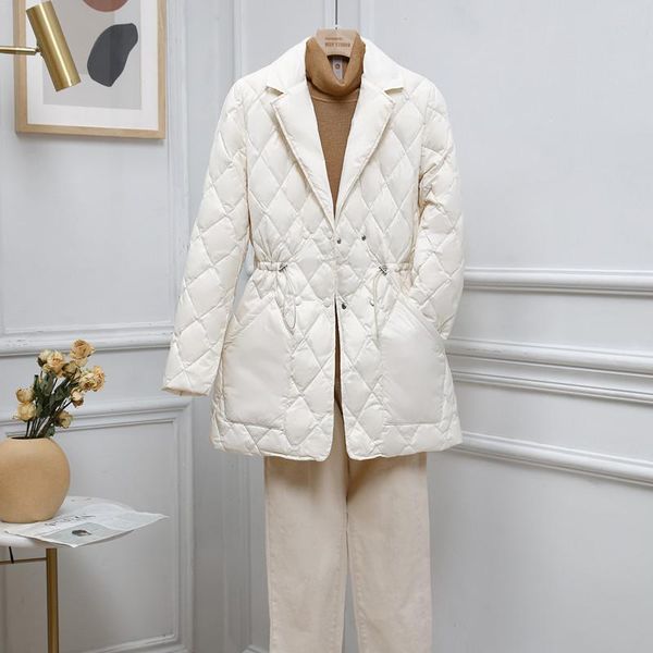 

women's down & parkas thin jacket short light and 2021 style korean fashion slim white duck waist temperament, Black