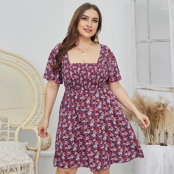 

casual dresses plus size dress for women printing elegant fashion square collar, Black;gray