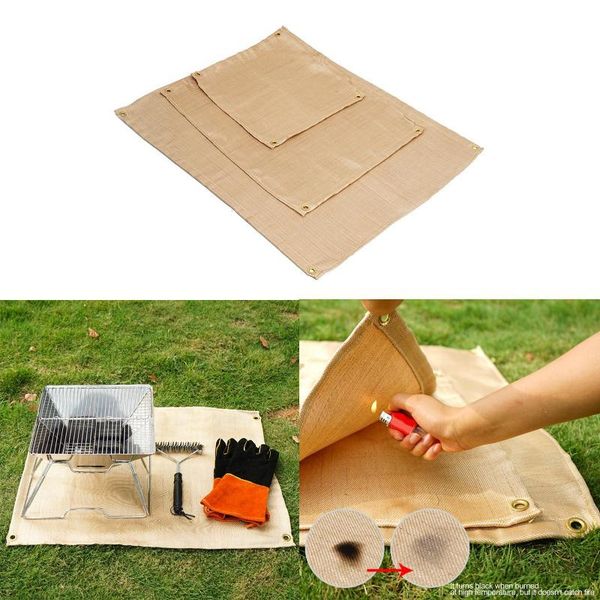 

heavy duty glass fiber fire retardant blanket fireproof thermal resistant cloth outdoor camping picnic barbecue mat pads