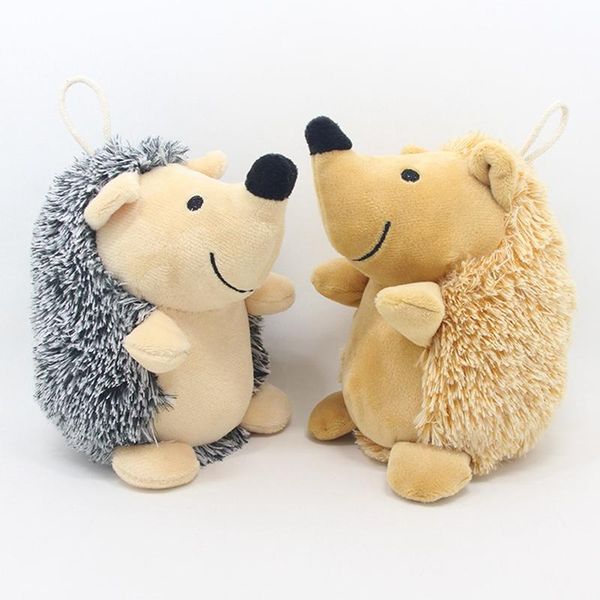 

small animal supplies dog toys lovely pet puppy chew plush bite toy cartoon animals rope hedgehog shaped squeak