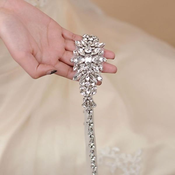 

wedding sashes s352 belt luxury clear crystal rhinestone applique female bridal sash women's belts fashion bride's accessories, White