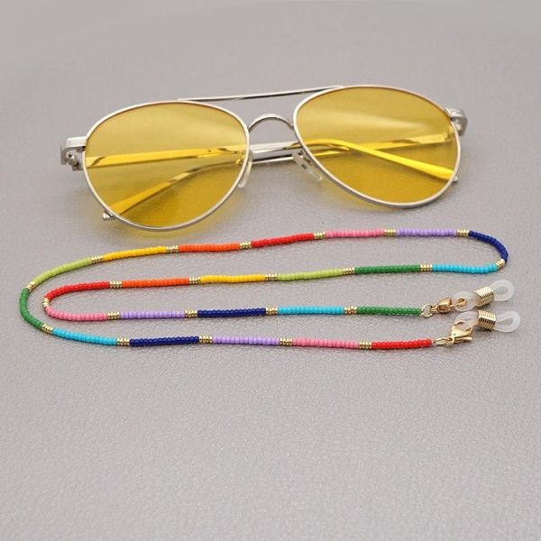 

chokers 2021 necklace women toho bead mask chain lanyard non-slip anti-lost glasses multifunctional color beaded jewelry, Golden;silver