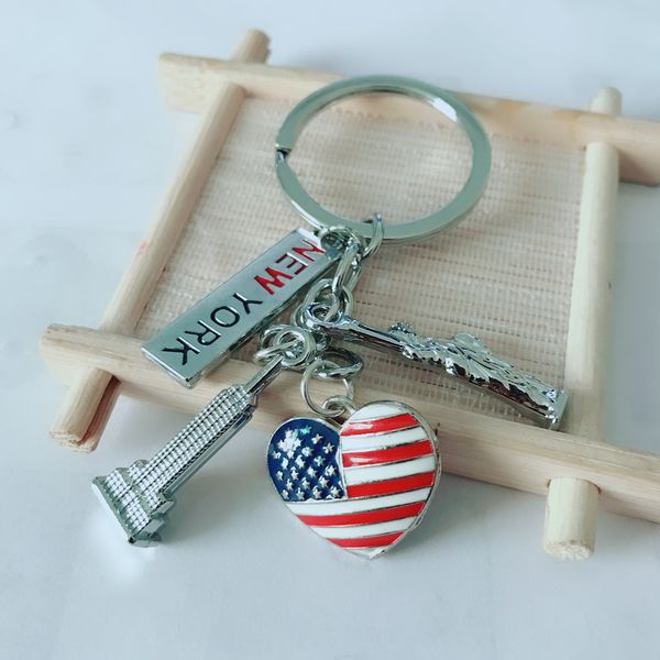 

key chain independence day chain statue of liberty love accessories, Silver
