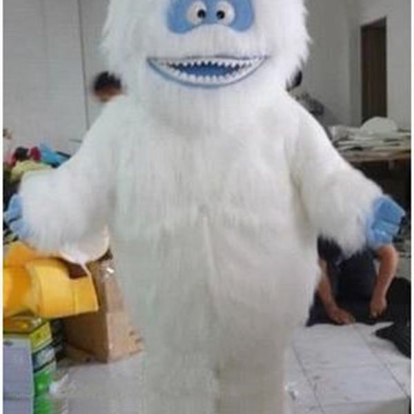 

2019 white snow monster mascot costume abominable snowman monster mascotte outfit suit fancy dress, Red;yellow