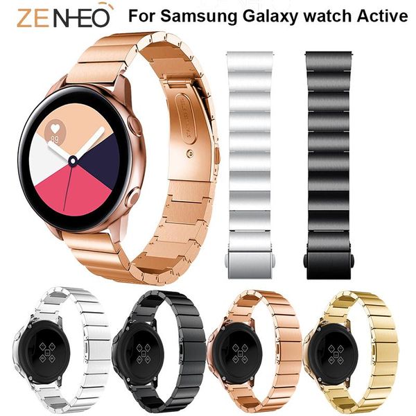 

watch bands luxury stainless steel band for samsung galaxy active bracelet strap replacement wrist 20mm, Black;brown
