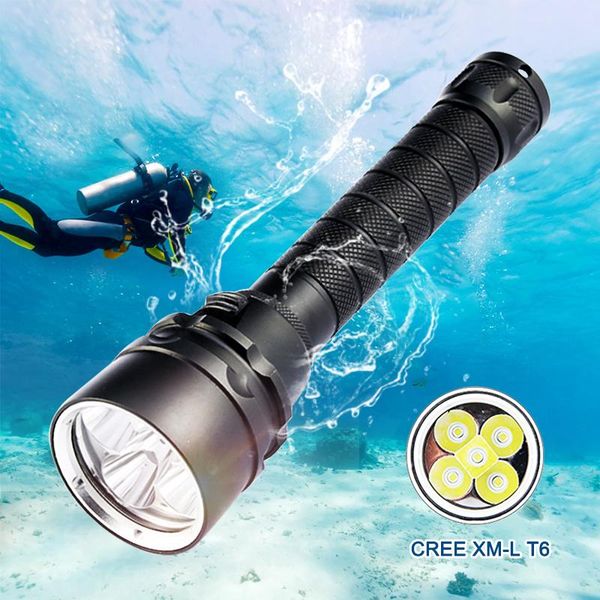 

scuba dive torch 5000 lumens diving for 5*t6 200m underwater tactical led flashlights lantern lamp torches