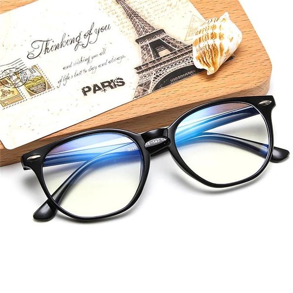 

fashion sunglasses frames anti blue light computer glasses frame men women transparent gaming protection eye retro spectacles, Black