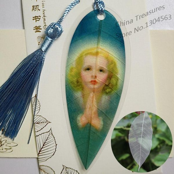 

bookmark 1piece,real leaf vein book markers gift for teacher christian angel mark school office supplies stationery