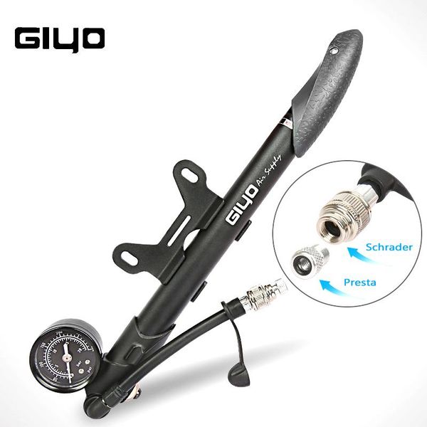 

bike pumps gs-41p mini pump w/gauge bicycle 300psi inflate fork tyre