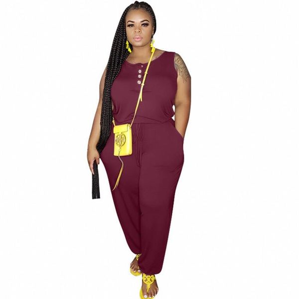 

women's jumpsuits & rompers plus size 4xl women sleeveless o neck with buttons knitted loose fashion casual solid drawstring playsuit, Black;white