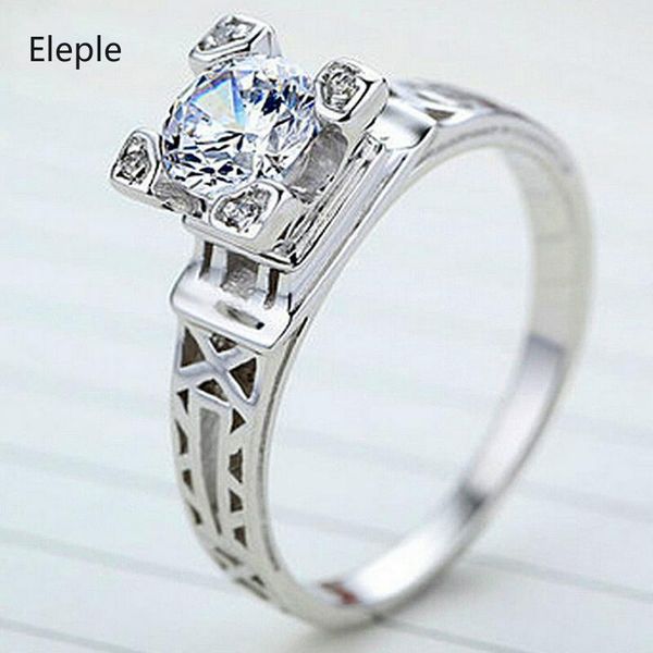 

wedding rings eleple white gold color lovers gifts engagement for women cubic zirconia romantic fine fashion jewelry msr040, Slivery;golden