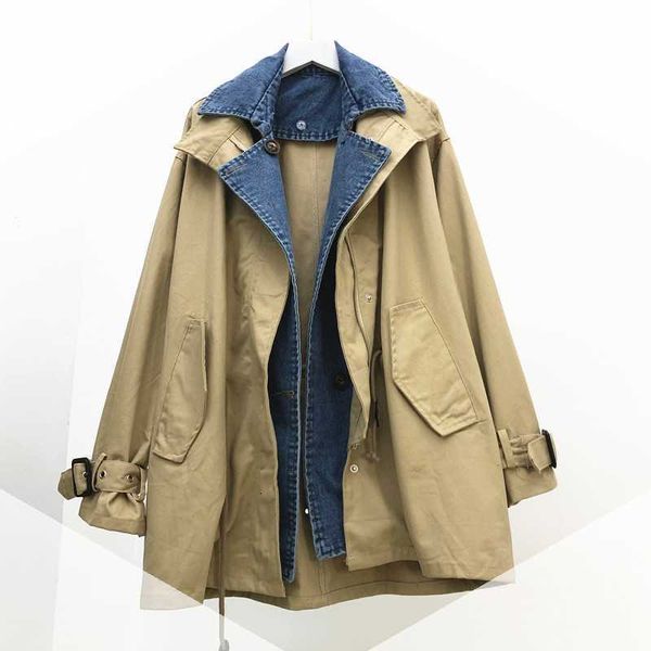 

jacket vintage retro casual loose shreds large female size oversized denim jackets t141, Black;brown
