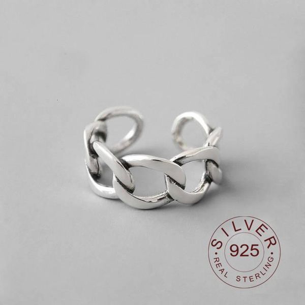 

cluster rings 925 sterling silver for women korean chain resizable handmade bague femme argent bijoux 2021 fine jewelry, Golden;silver