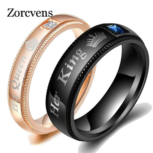 

cluster rings letapi fashion engagement promise ring couple her king and his queen stainless steel wedding for women men, Golden;silver