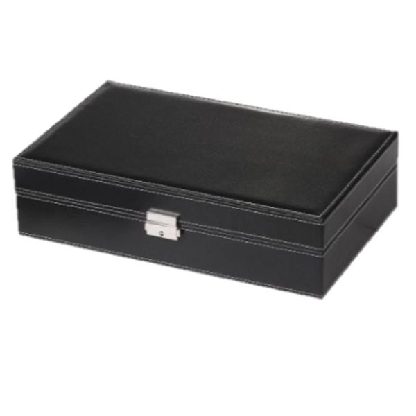 

watch boxes & cases upgraded box,jewelry organizer holder jewelry display box earrings storage with mirror, Black;blue