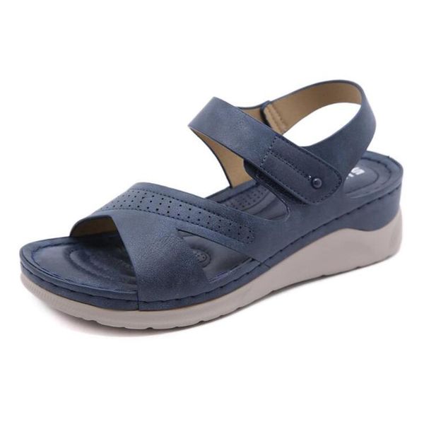 

fashion sandals women summer shoes thick sole soft ladies beach plus size 42, Black