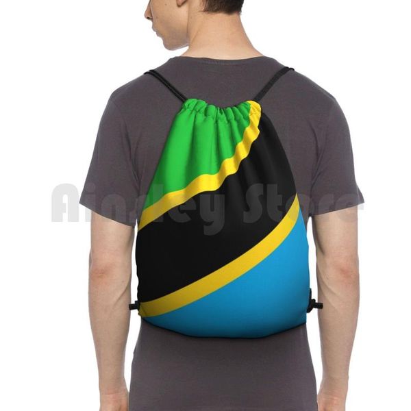 

tanzania. flag of tanzanian flag. african flags , africa. backpack drawstring bags gym bag waterproof tanzania