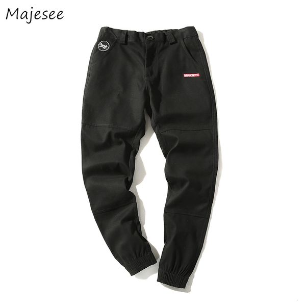 

pants men large size pockets leisure simple all-match hip hop harajuku japanese style daily cargo pant mens trendy trousers chic, Black