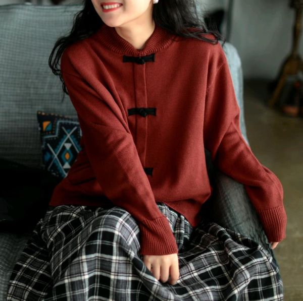 

women's sweaters autumn winter women sweater retro loose all-match pullovers ladies casual brierf, White;black