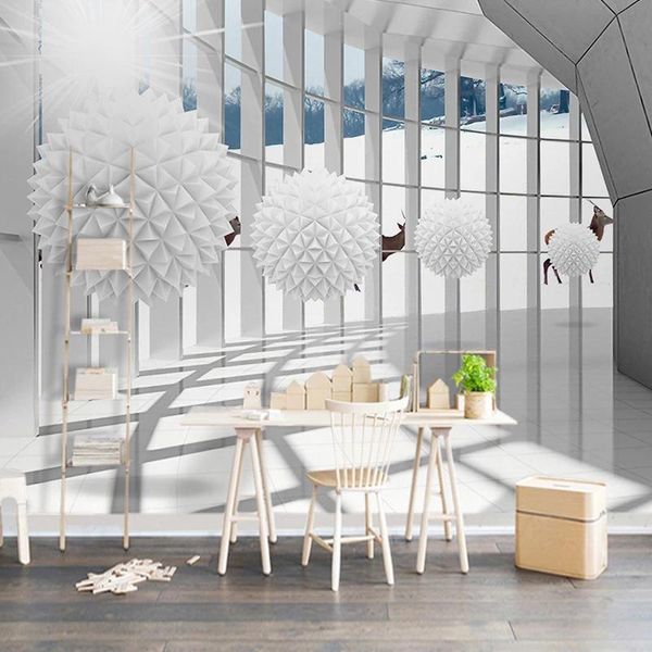 

wallpapers custom po mural wallpaper 3d stereoscopic circle ball corridor building space landscape wall painting living room restaurant