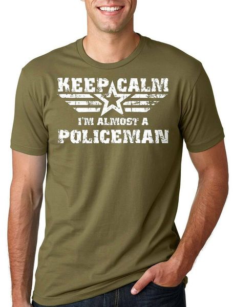 

policeman future policeman almost police t-shirt, White;black
