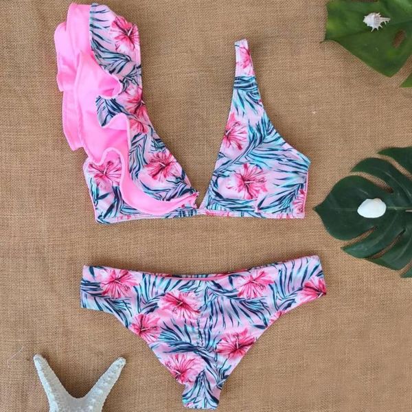 

bikini women 2021 swimsuit halter print set push up swimwear cute biquini beach wear swim women's, White;black