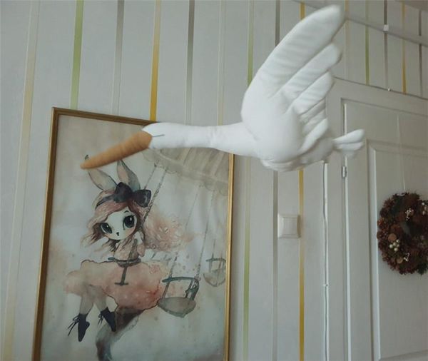 

decorative objects & figurines creative swan ornaments hanging plush stuffed doll baby soothing pillow fabric family bedroom nursery decorat