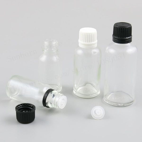 

storage bottles & jars 20 x 5ml 10ml 20ml 30ml 50ml 100ml clear amber essential oil bottle flint glass cosmetic with plastic screw cap 1oz 1