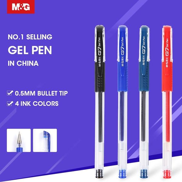 Canetas de gel MG No.1 caneta 0,5mm Bola de rolo de tinta extra fino preto azul vermelho para material escolar de escritório escrita de papelaria