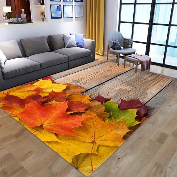 

carpets 3d wood grain and leaves printed large living room washable anti-slip floor mat home entrance hall decor rug/carpet
