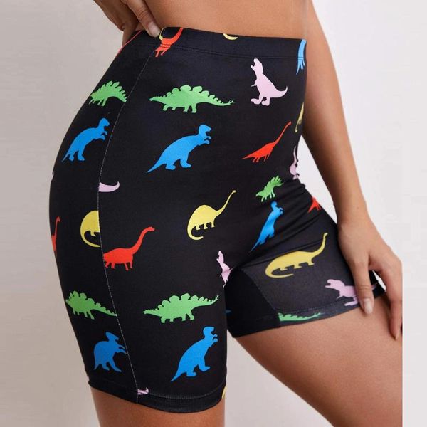 

running shorts summer fitness elastic cycling high waist compression women gym slim fit workout activewear leggings#p4, Black;blue